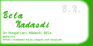 bela nadasdi business card